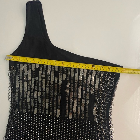 Alice + Olivia Studded Liquid Gun Metal Dress - Picture 5 of 9